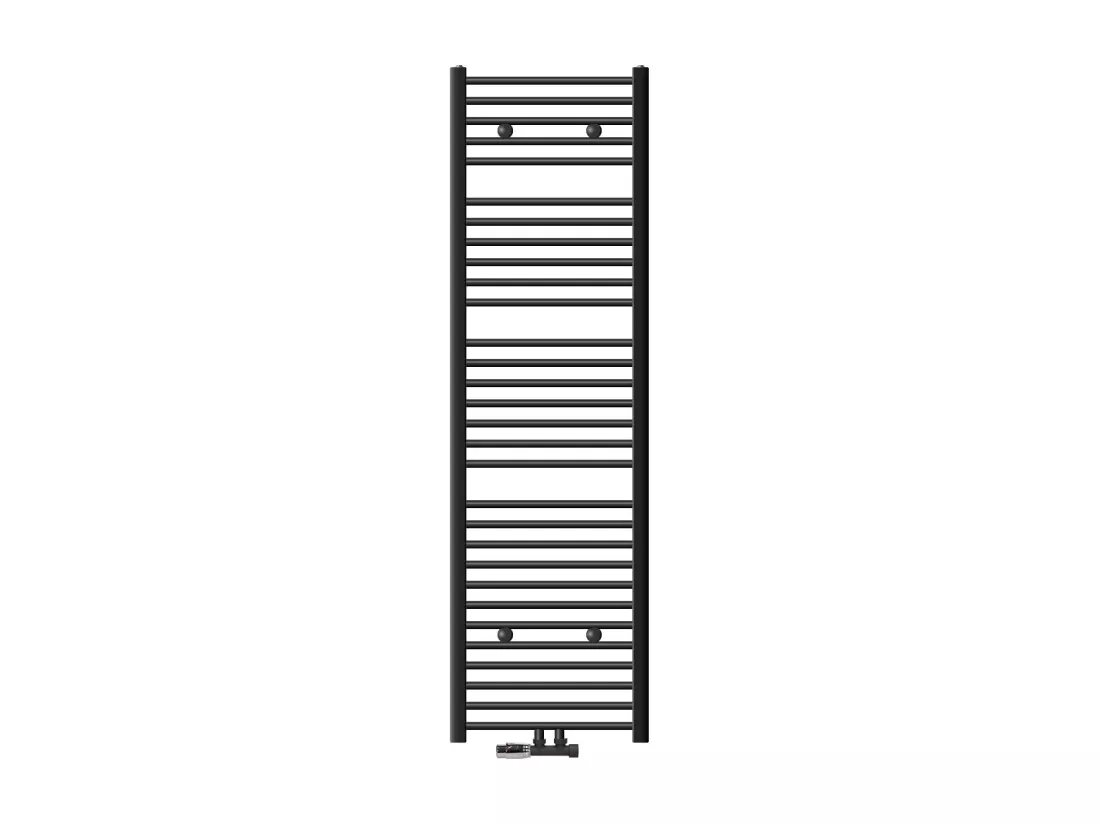 Radiateur de Salle de Bain Sahara, 500x1800 mm, Anthracite, Connexion Centrale au Bas