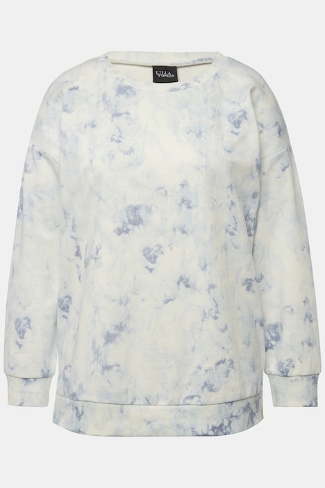 Sweatshirt, Batikdruck, Oversized, Rundhals, Langarm