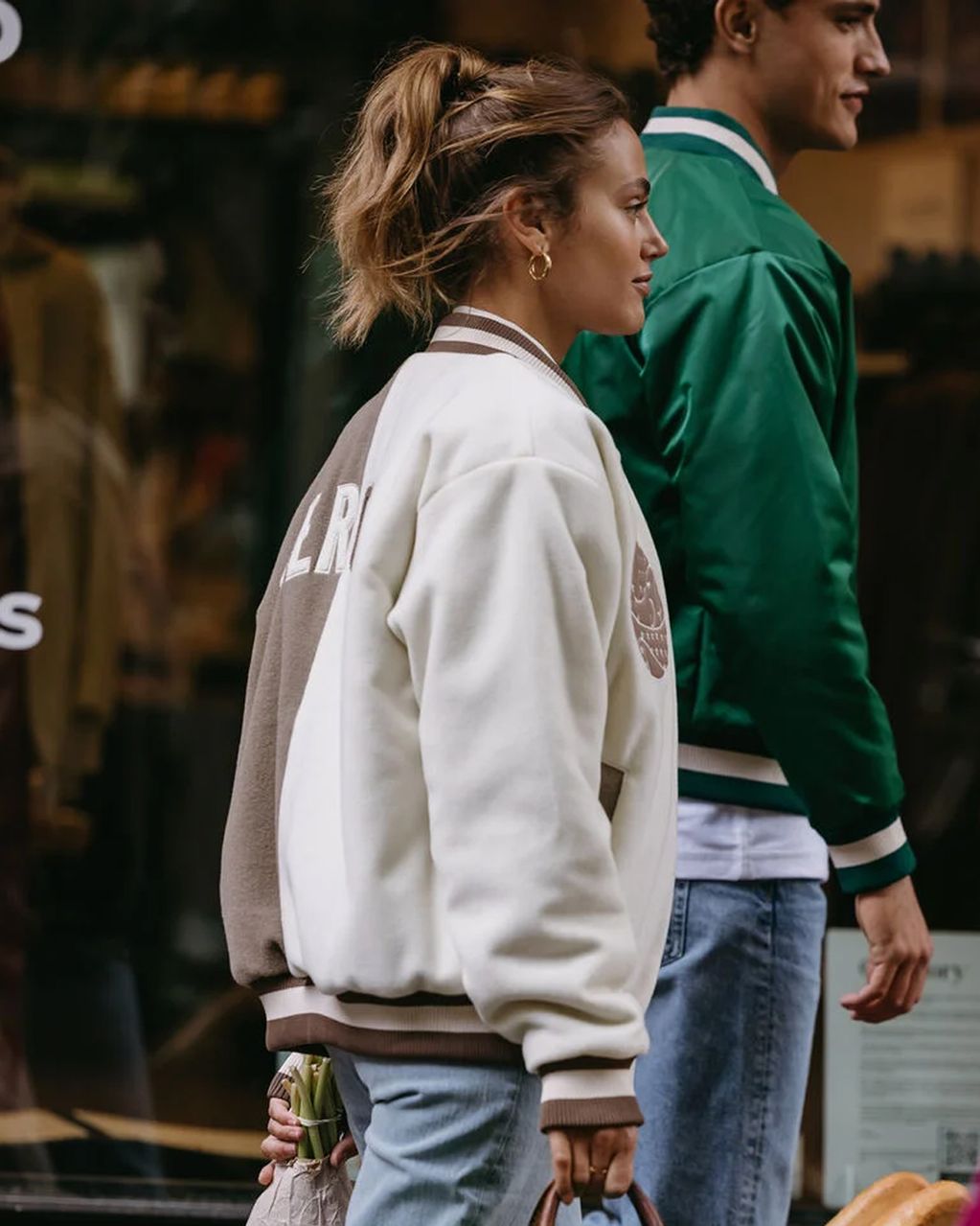Mercer Amsterdam The All Out Varsity Jacket Taupe/Crème Jacket