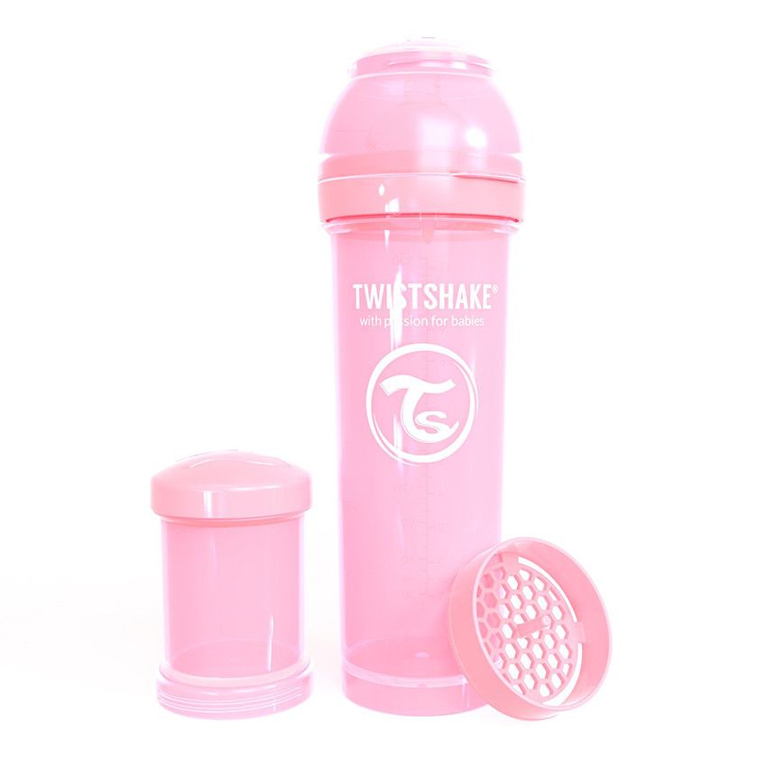 Biberon anti-colique 330 ml - Rose Pastel - Ecru