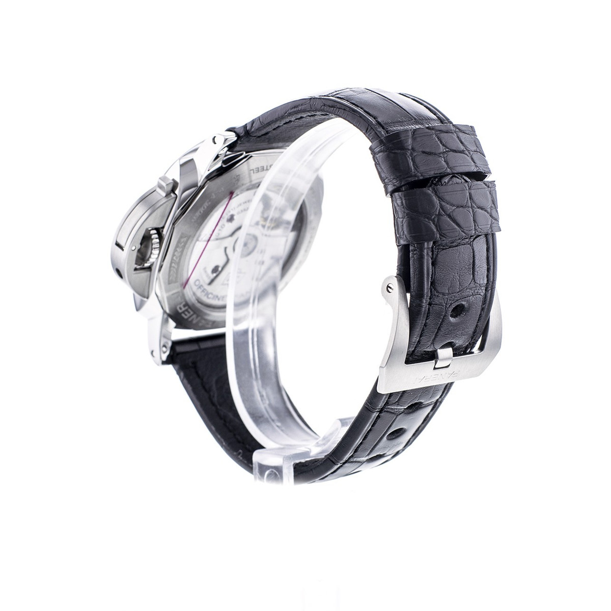 Montre d'occasion Panerai Luminor homme automatique acier bracelet cuir