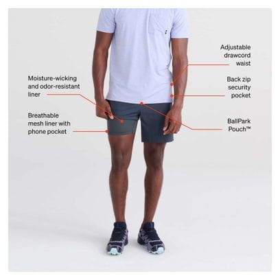Short Saxx Multi-Sport 2N1 7in Palm Camo - Rouge