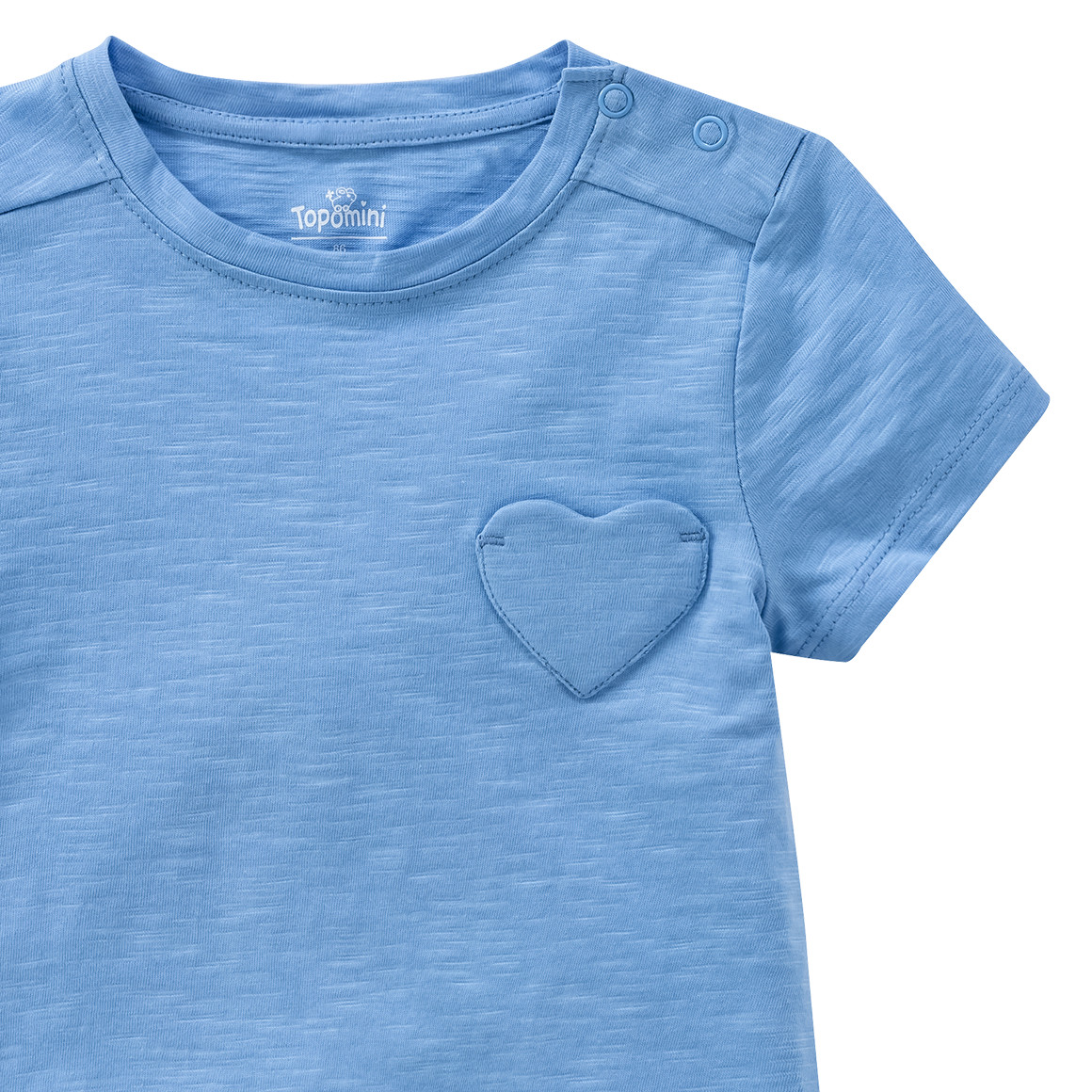 Topomini Baby T-Shirt mit Herz-Tasche hellblau