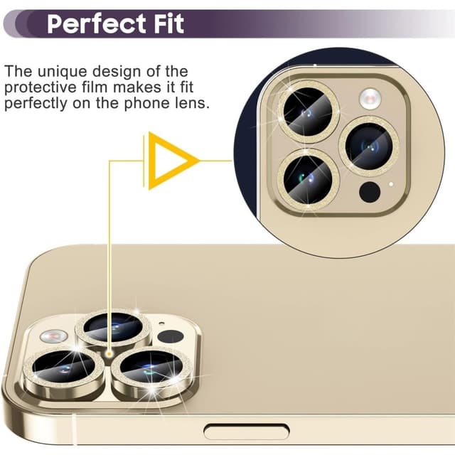 Til iPhone 15 Pro / 15 Pro Max Lens Glitter