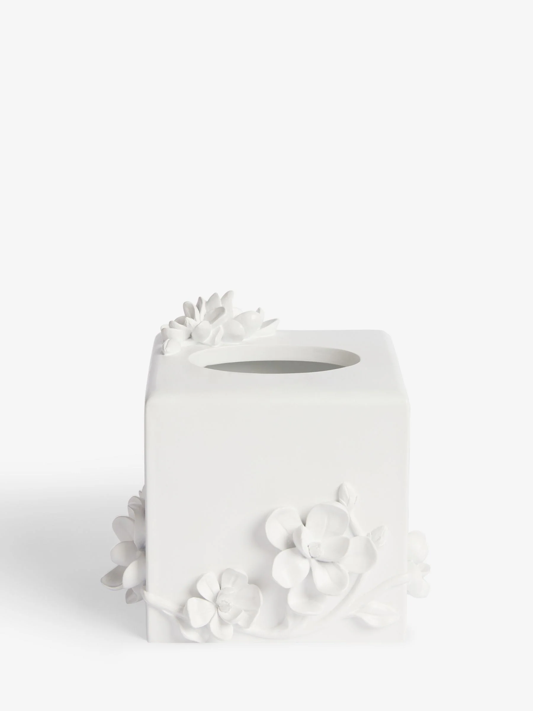 Wit tissuebakje met bloemen