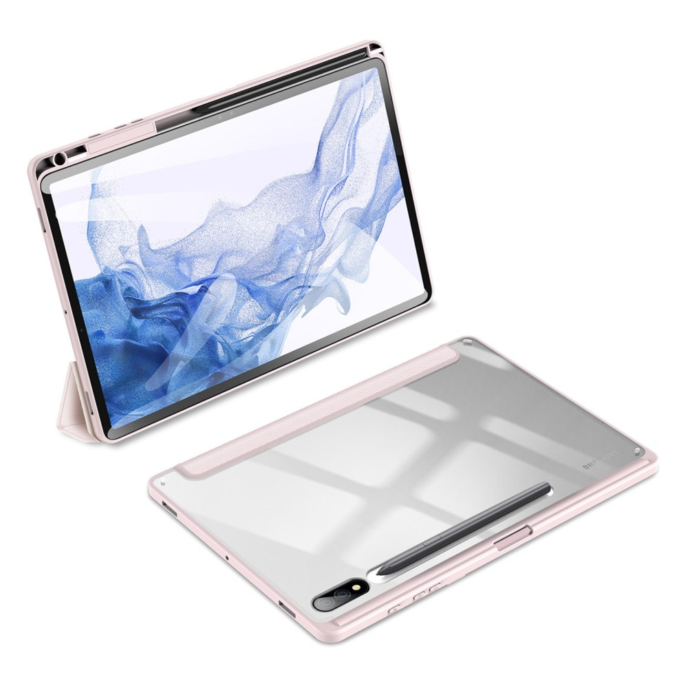 Samsung Galaxy Tab S9  Plus Leder Tasche Smart Cover Schutzhülle   S-Pen Halter - Rosa