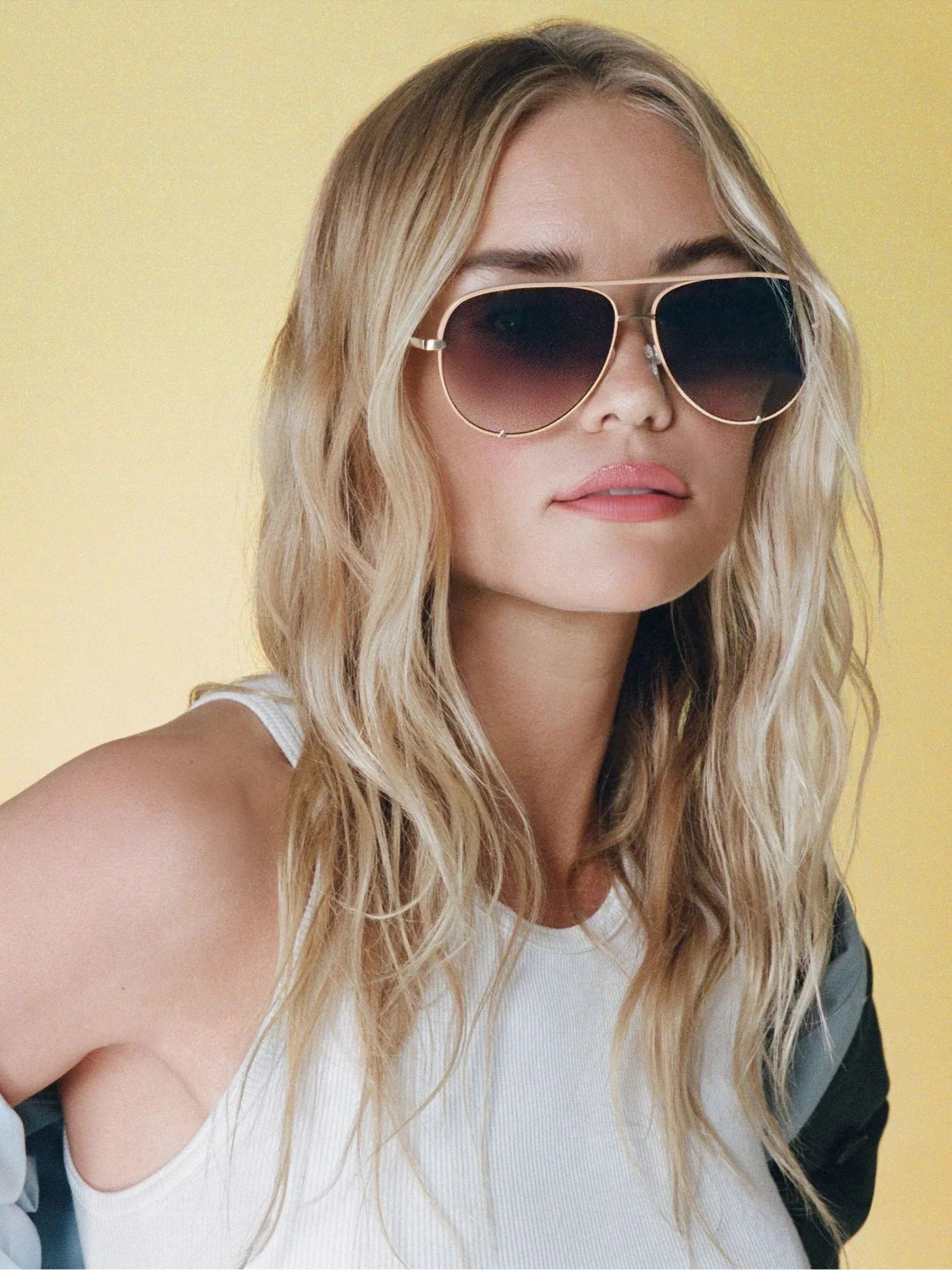QUAY Extra Large Cream High Key Sunglasses