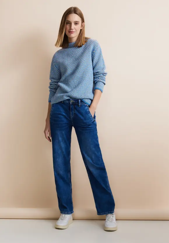 Zweifarbiger Pullover - light spring blue