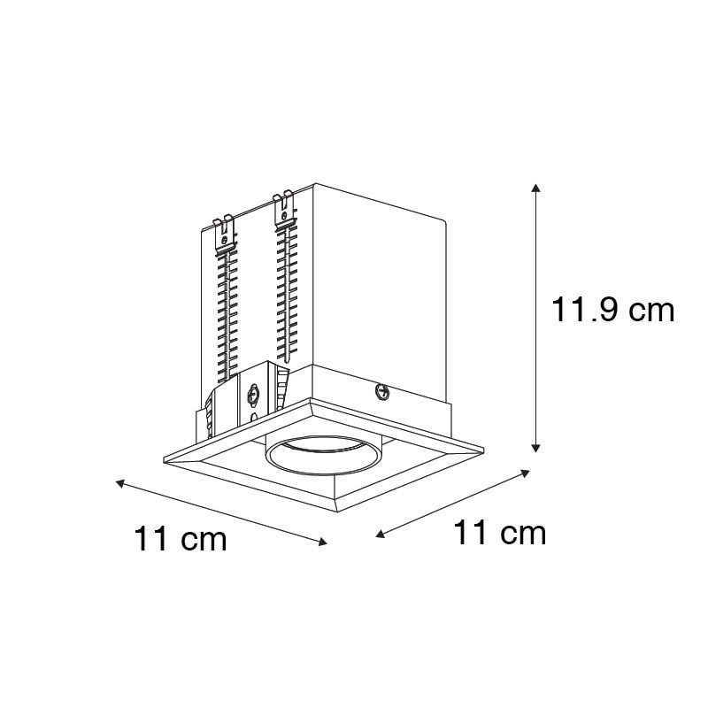 Set van 6 Moderne inbouwspot zwart verstelbaar - Roof