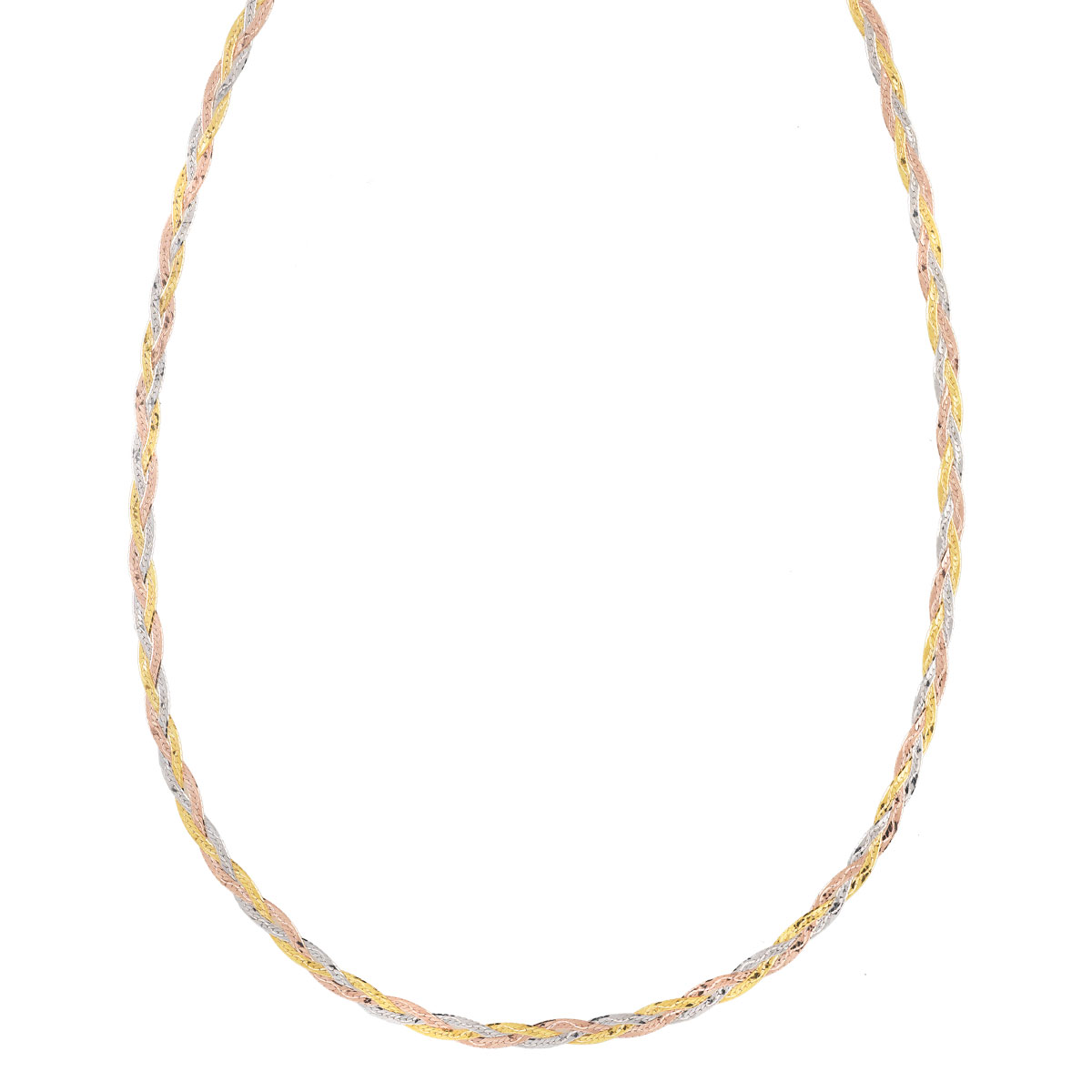 Collier 3 ors 375 tressé 42 cm