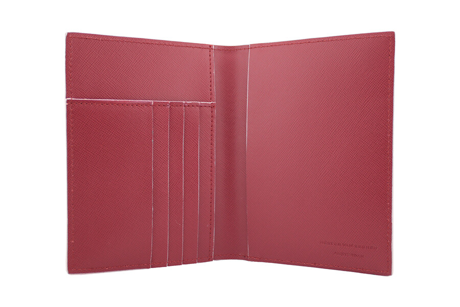Stair Passport holder dark red Saffiano