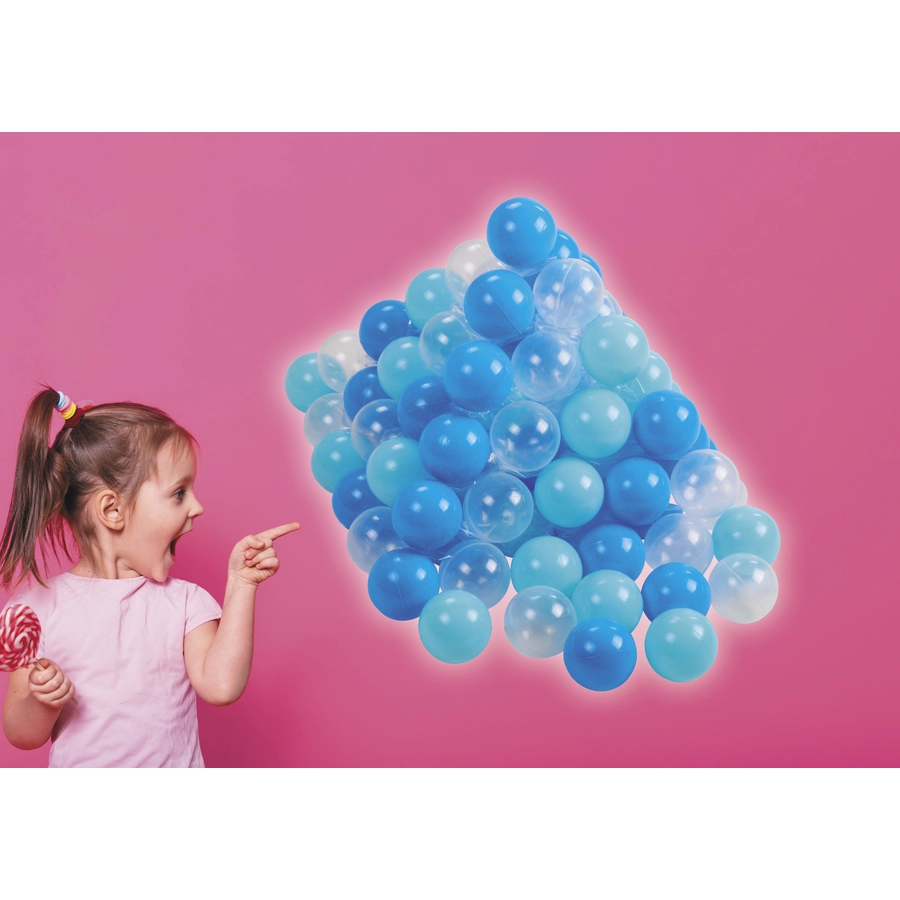 knorr toys® Bälle Set ca. Ø6 cm - 100 ballssoft bluebluetransparent blau