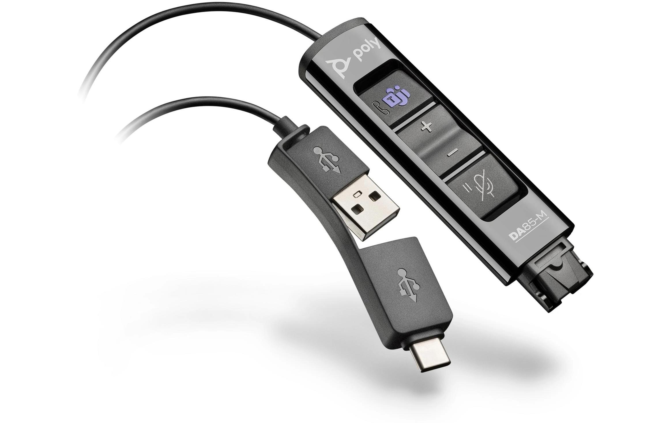 Adapter Poly DA85 MS USB-A / USB-C - QDIntelligenter digital Adapter für Poly QD-Headsets