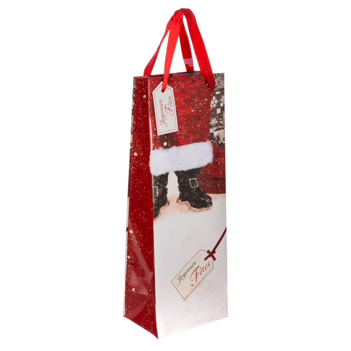 SAC CADEAU BOUTEILLE IMPRIME PERE NOEL