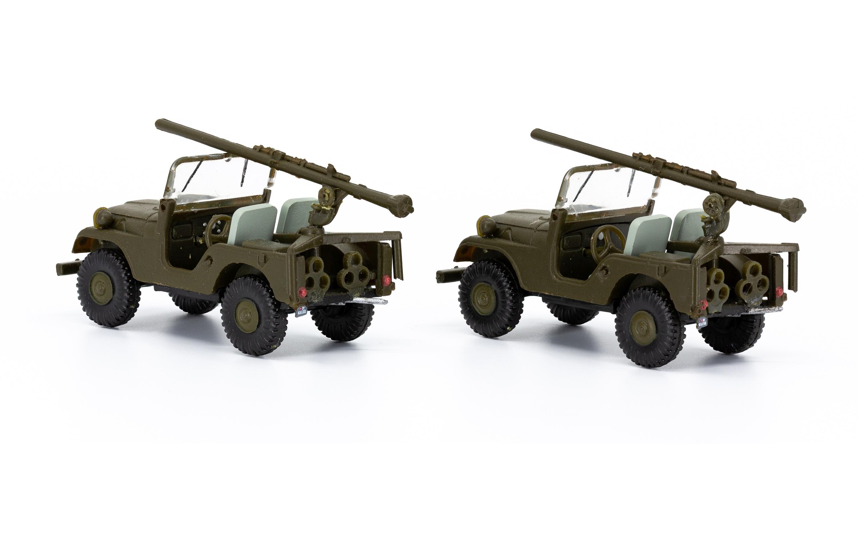 Jeep PAK58 Panzer Abwehr Kompanie-BAT 2er Set 1:87H0 Jeep Militärmodell