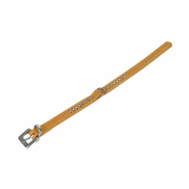Collier Buffle Strass Brun Clair