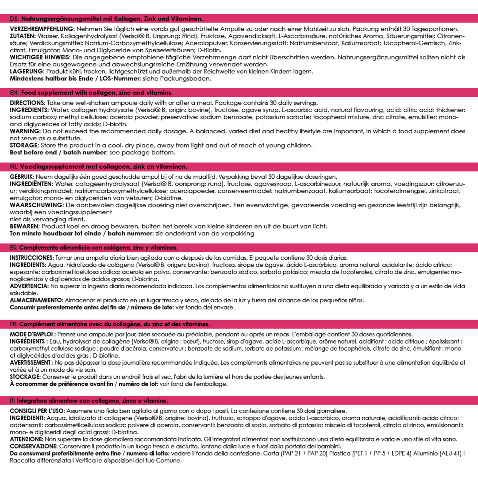 LINEAVI Kollagen Liquid (30 Trinkfläschchen)