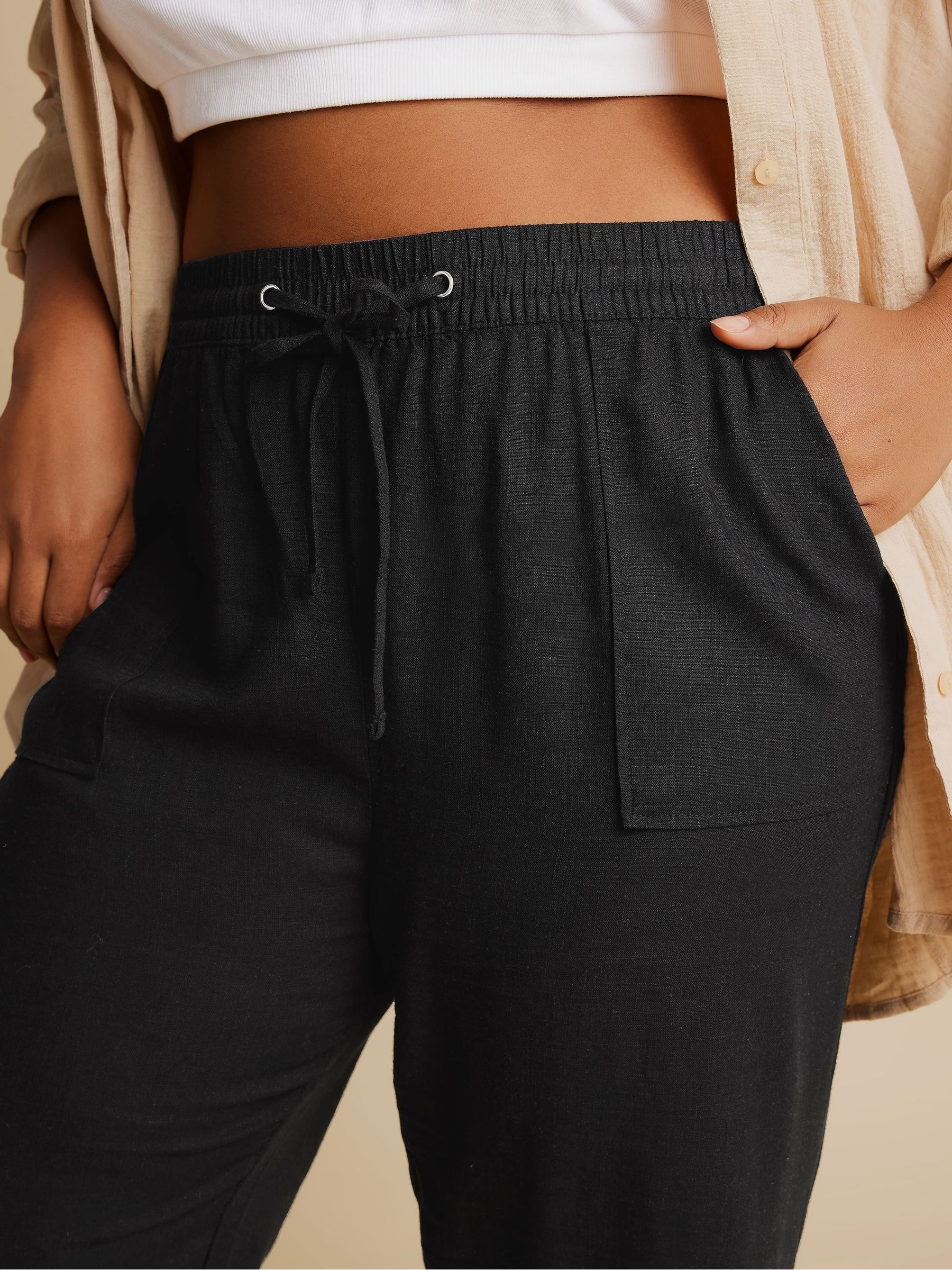 Yours Curve - Linnen joggingbroek