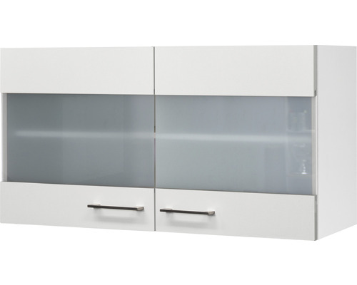 Flex Well wandkast met glazen deur Varo BxDxH 100 x 32 x 54,8 cm wit mat gedemonteerd scharnier links rechts
