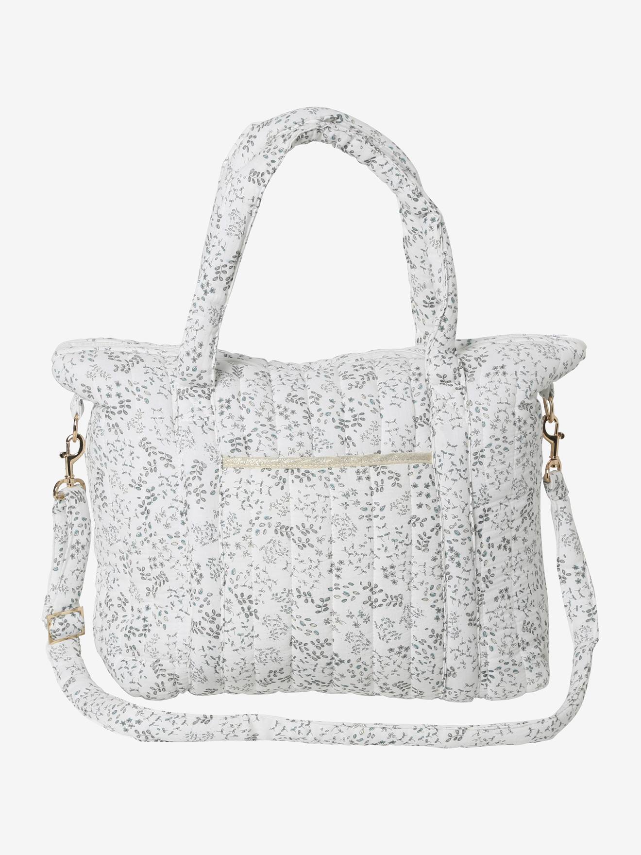 Bolsa de maternidade Plume, estampa branca vibrante