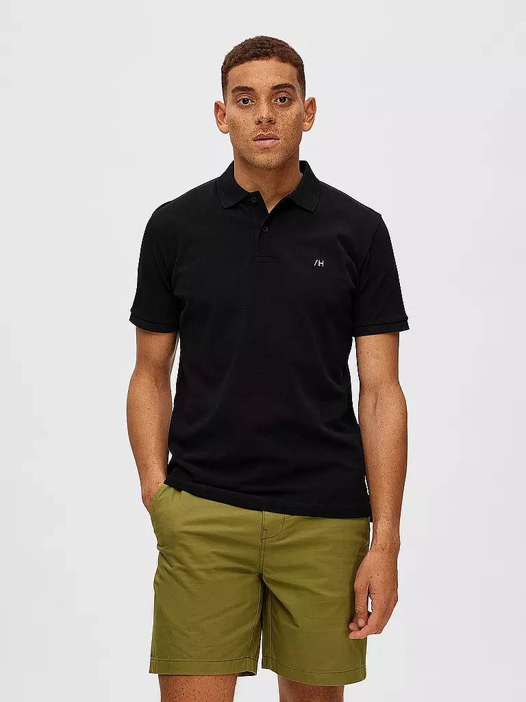 SELECTED Poloshirt SLHDANTE  schwarz