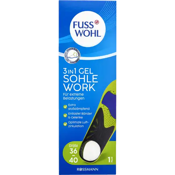 3 IN 1 Gel Sohle Work Größe 36-40
