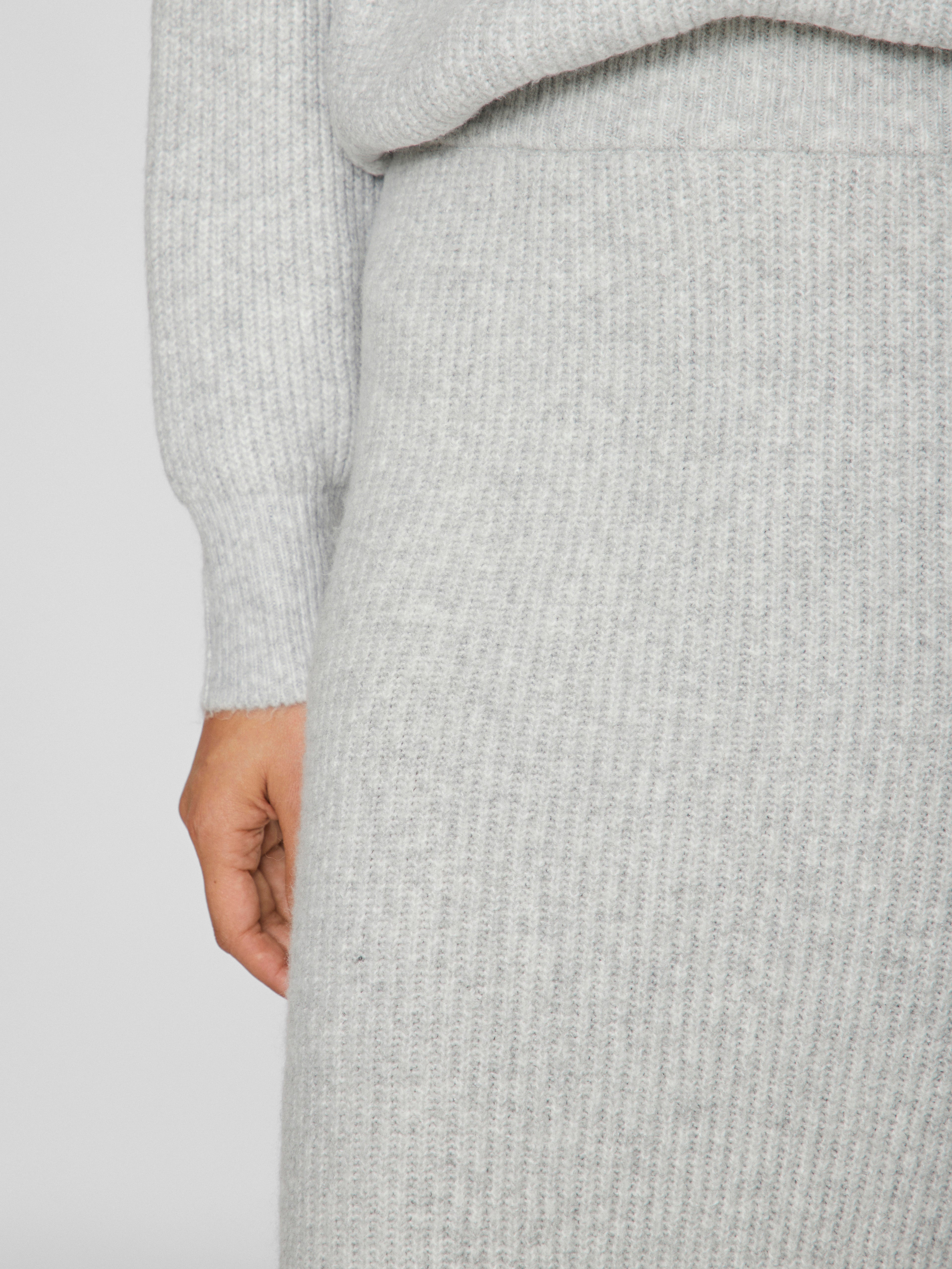 Vila  Vikachel Pencil striknederdel - Light Grey Melange