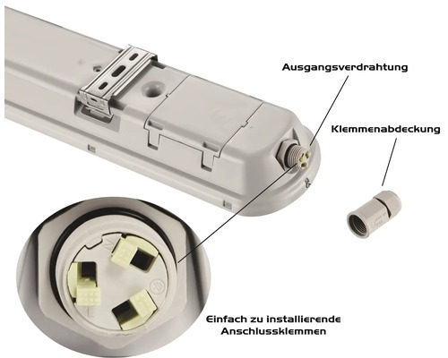 LUMAK PRO LED Vochtwerende Lichtbalk IP65 24W 3600 lm 4000/6500 K Neutraal Wit/Daglicht Wit L 600 mm