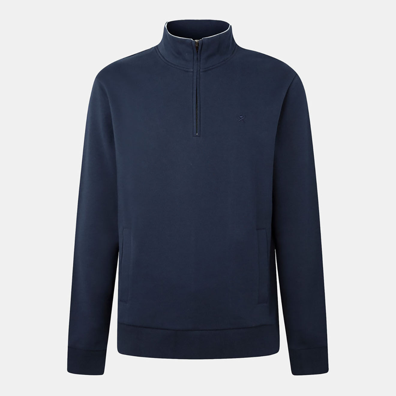 Hackett London Sweat col montant zippé bleu marine