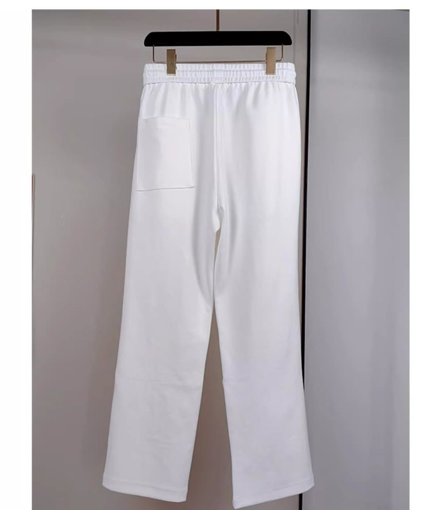 Nightbell - Mid Rise Plain Straight Leg Broek