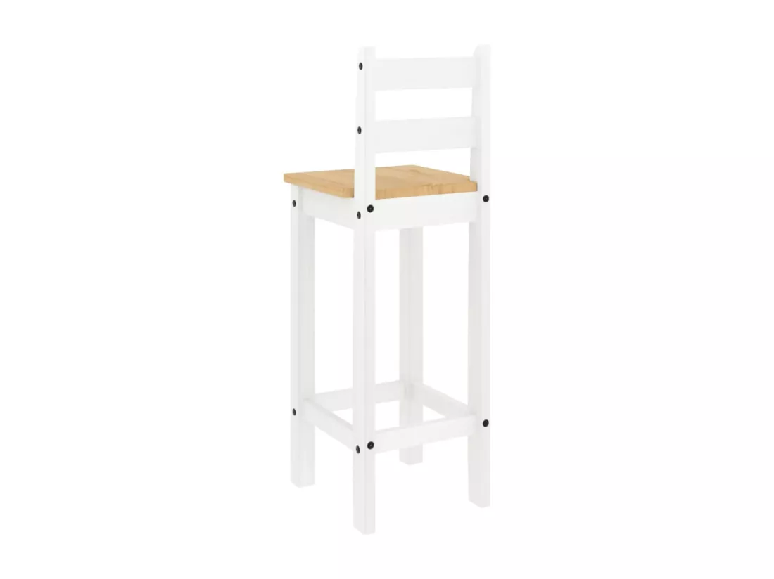 Ensemble de bar 5 pcs Blanc Bois de pin massif