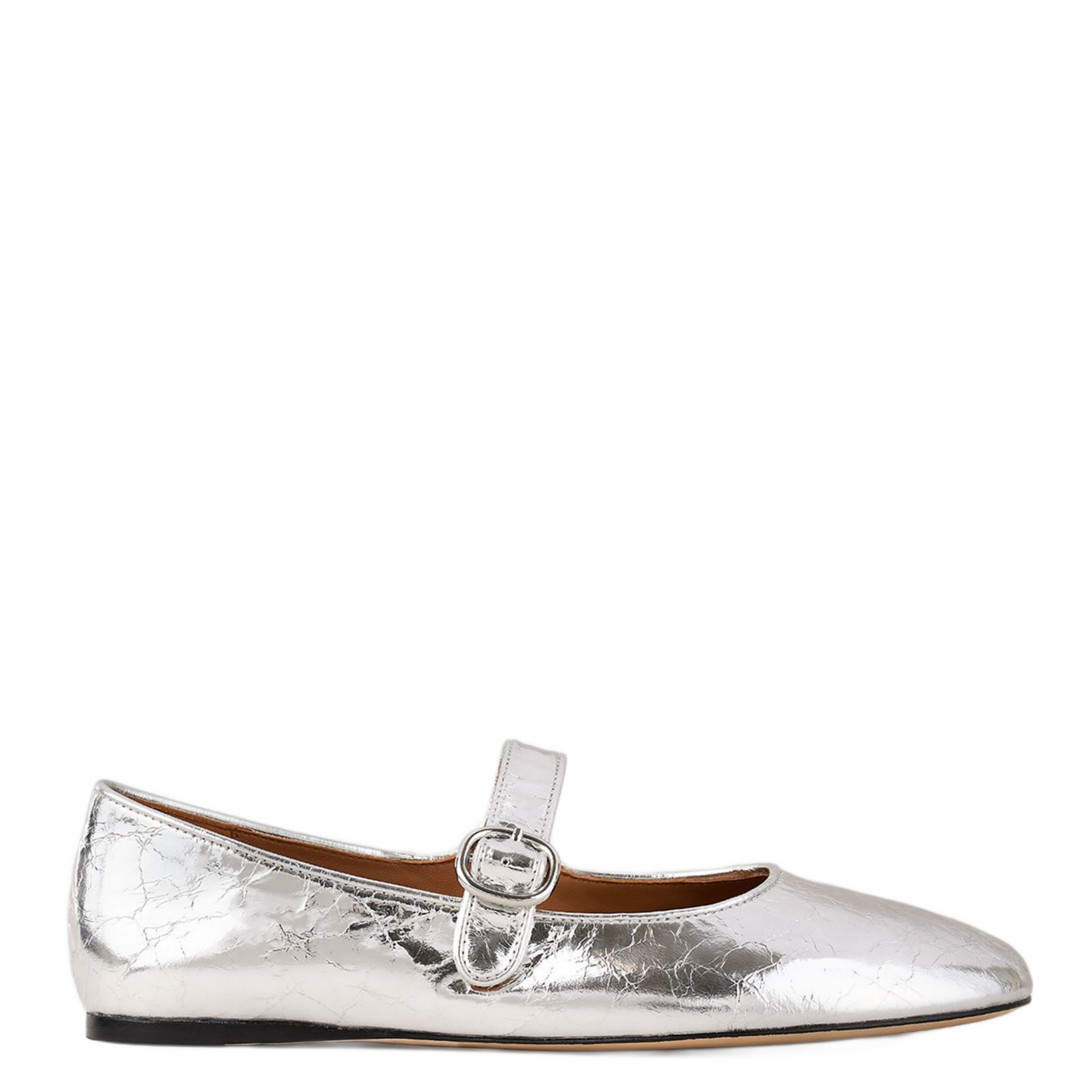 Ballerine brillante aspect froissé| Argent