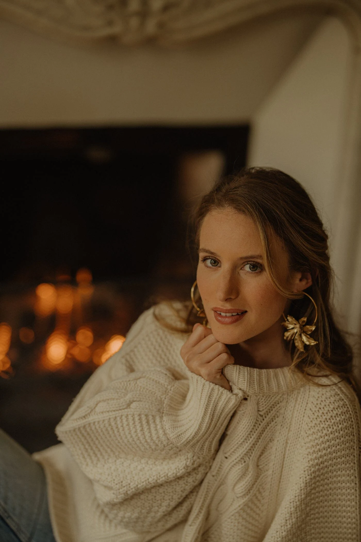 CHLORIS - Boucles d'oreilles créoles fleurs plaqué argent | Doré