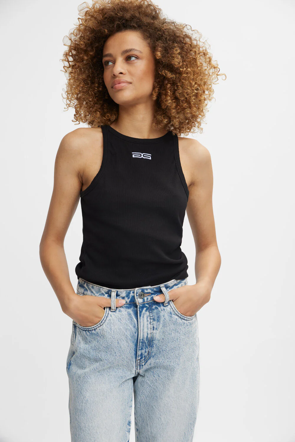 GESTUZ  DrewGZ sl logo tanktop - sort