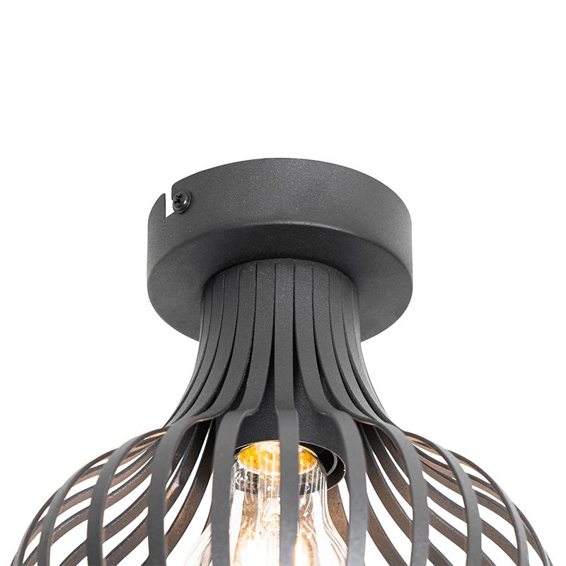 Moderne plafondlamp zwart 18 cm - Saffira