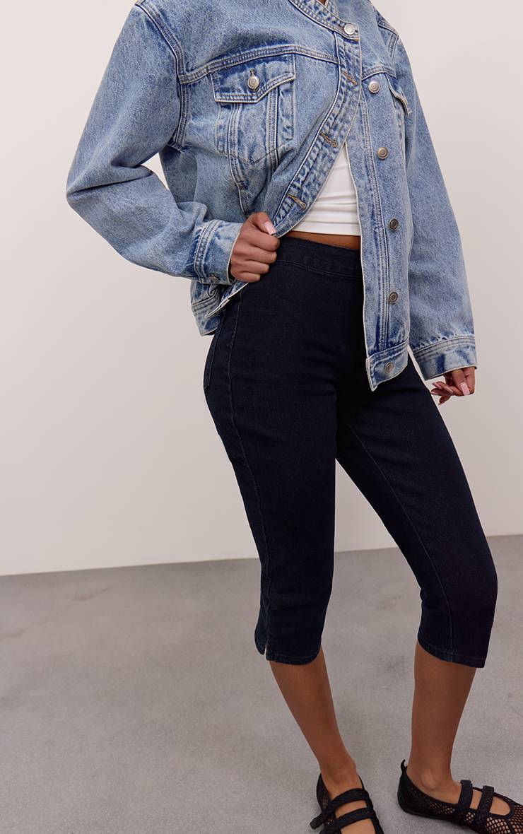 Raw Indigo Pantacourt En Denim