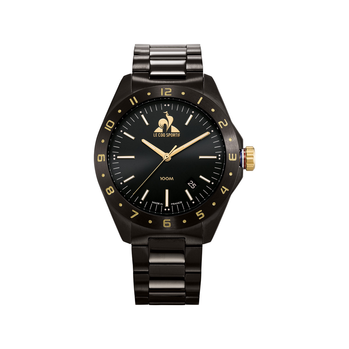 Montre LE COQ SPORTIF coq d'or homme bracelet acier inoxydable noir