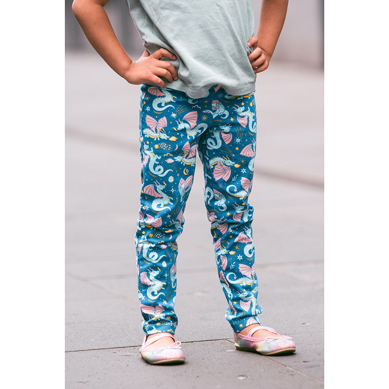 Drachen Leggings Blau