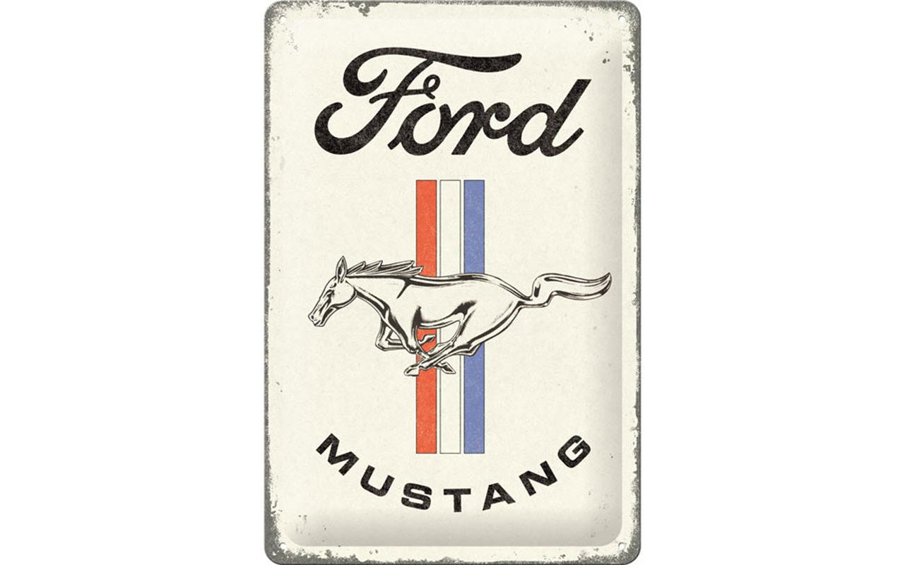 Schild Ford Mustang 20 x 30 cm, MetallBlechschild im Retro Design