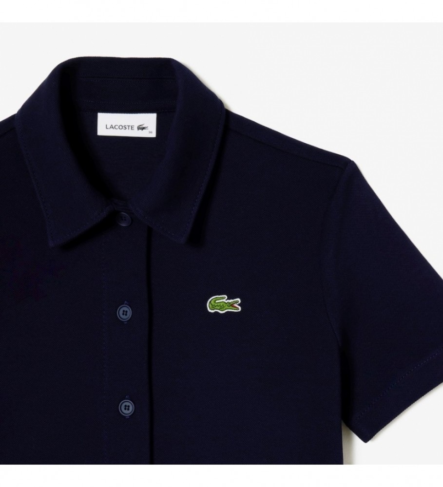 Vestido polo Lacoste azul-marinho com botões