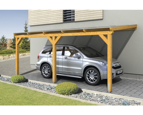 SKAN HOLZ Vogtland enkele carport met paalankers 300x541 cm licht eiken
