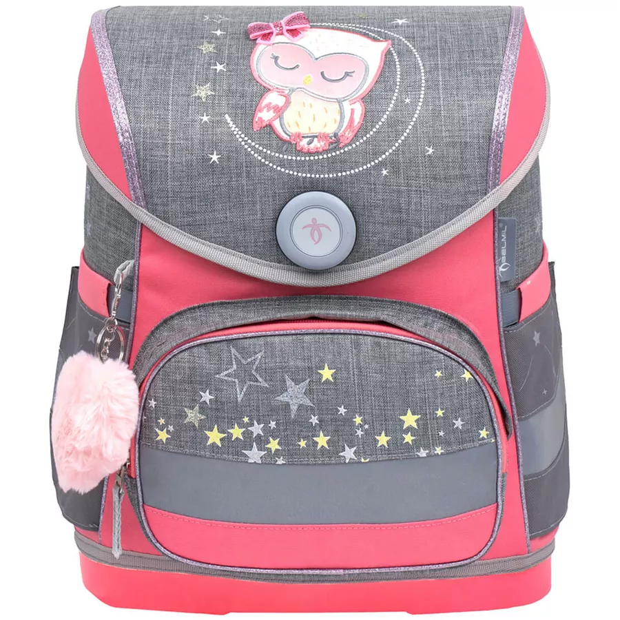 Belmil Schulranzen Compact Schulranzen Set 5-teilig mit Brustgurt Little Owl