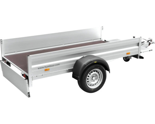 Humbaur enkelassige aanhangwagen Alumaster Basic 2510 mm x 1310 mm x 350 mm geremd incl. neuswiel en wielschokdempers, toegestaan totaalgewicht 1300 kg