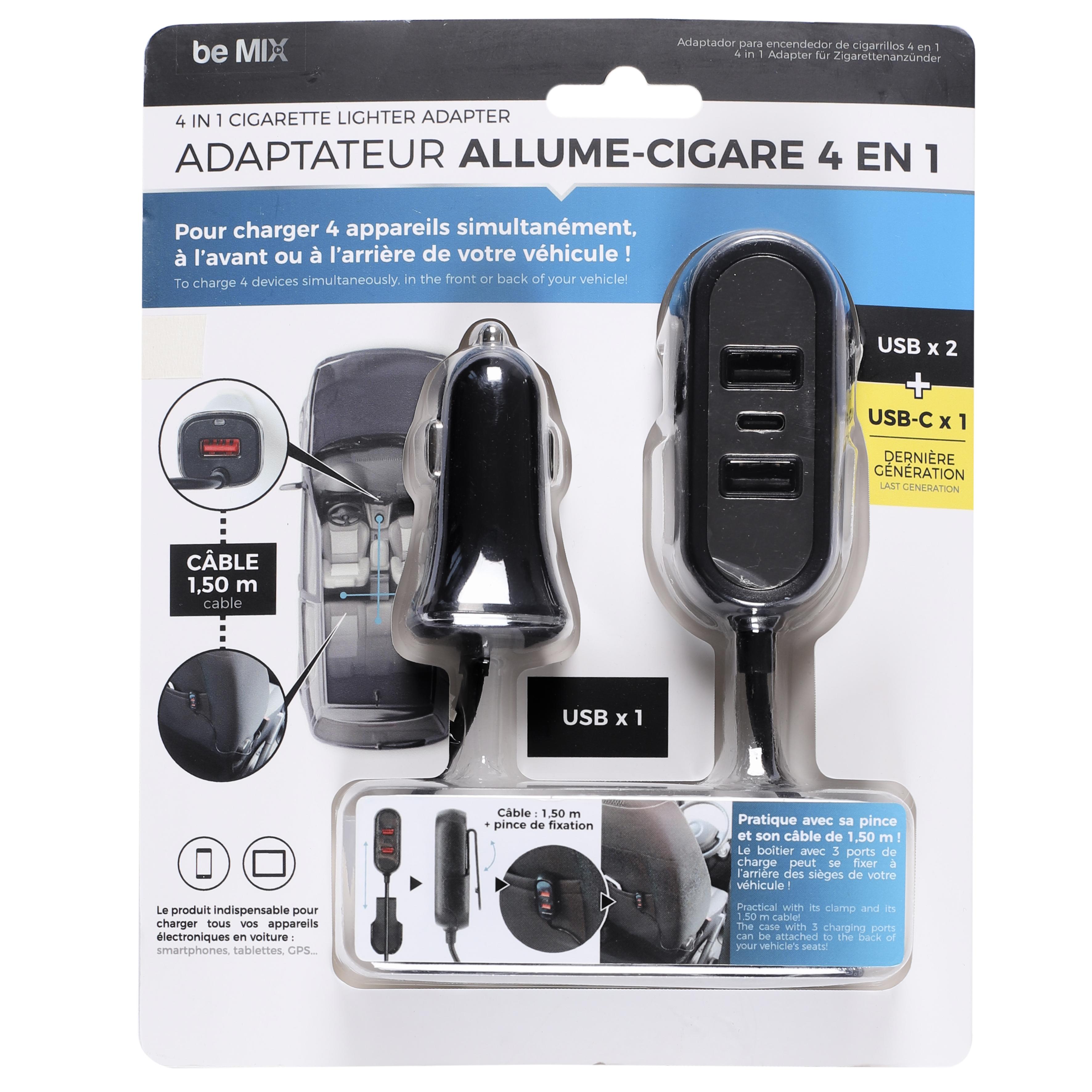 CHARGEUR VOITURE BANQUETTE ARRIERE 5 PORTS