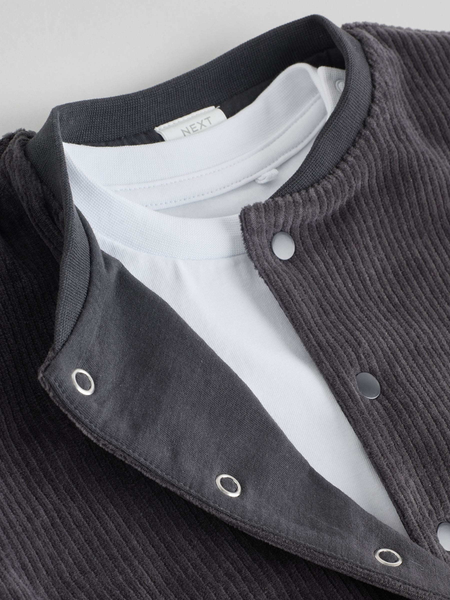 Zwart/wit - Baby Velour Jacket, Top and Joggers Set (0mths-2yrs)