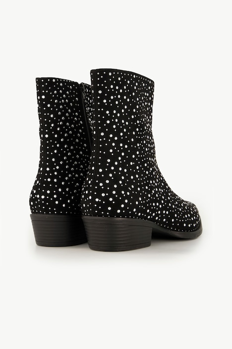 Leder-Stiefelette, Ziernieten, Wechsel-Fußbett, Weite H