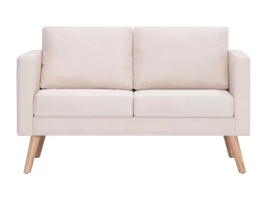 Ensemble de canapé 2 pièces Tissu Crème