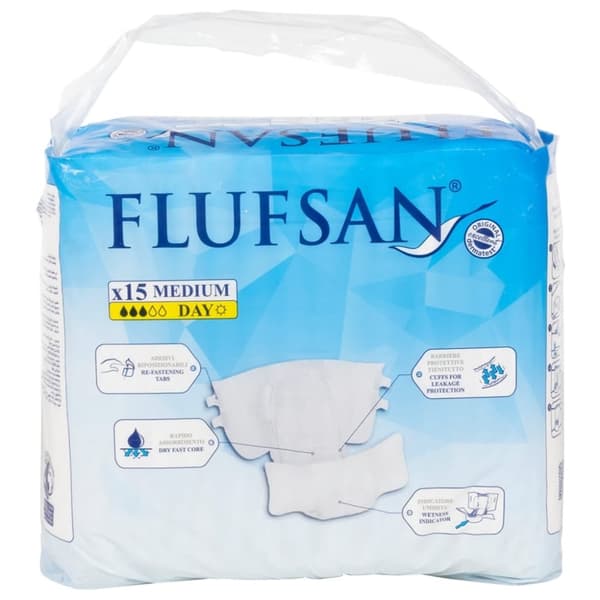 Flufsan Voksenbleier engangs 15 stk str M