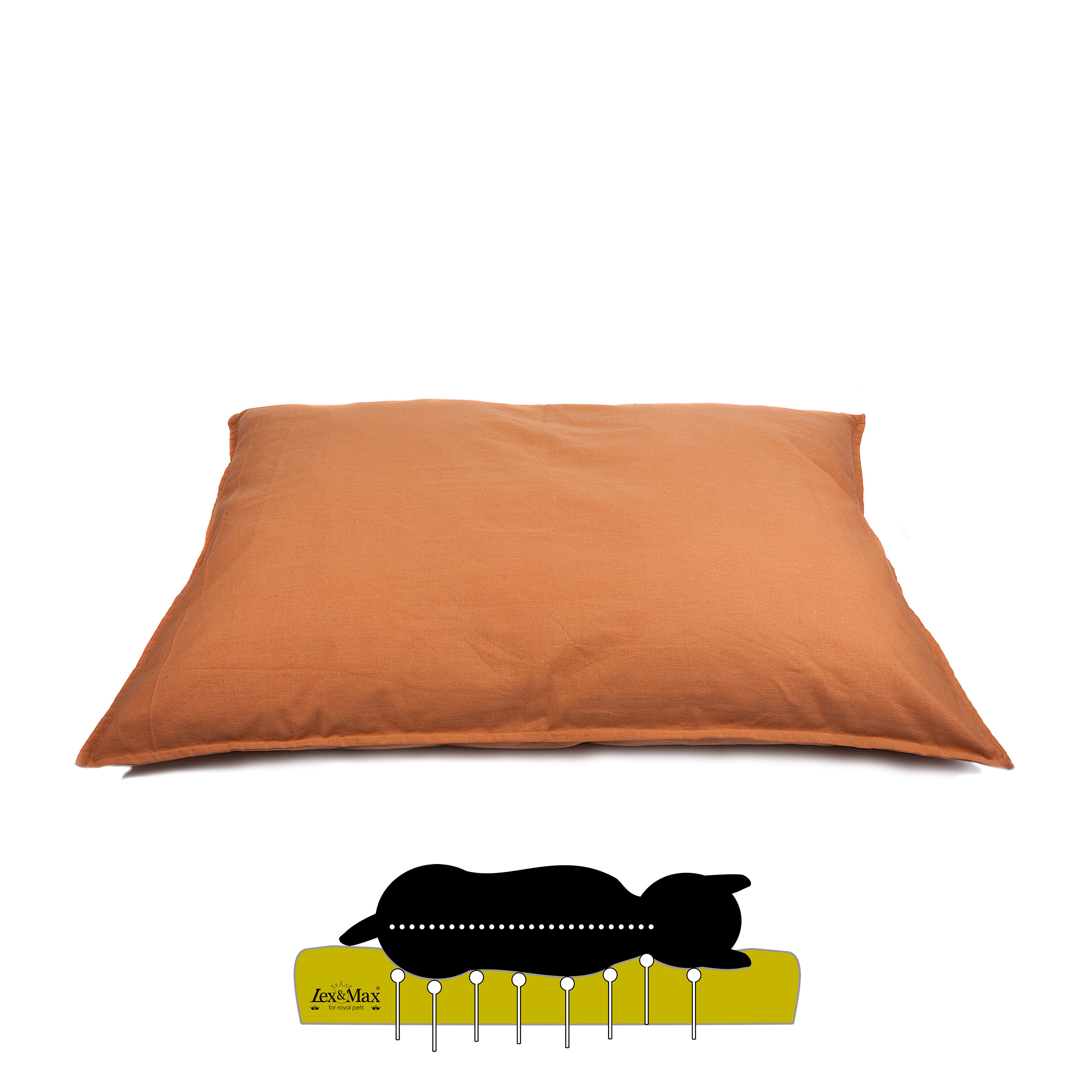 Lex & Max Tivoli - Orthopedisch Hondenkussen - Oranje - 70x100x16 cm - L