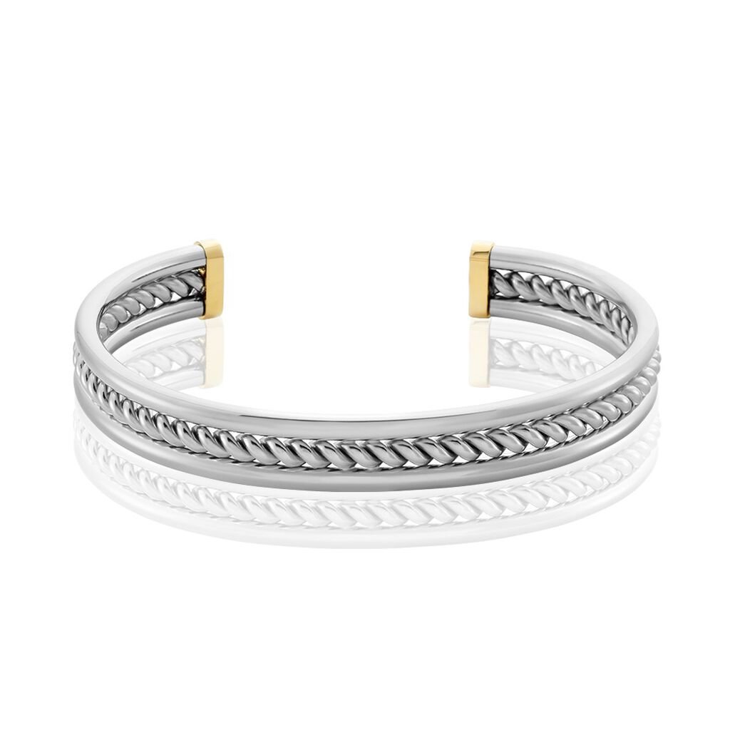 Bracelet Jonc Ouvert Acier Blanc Winnoc